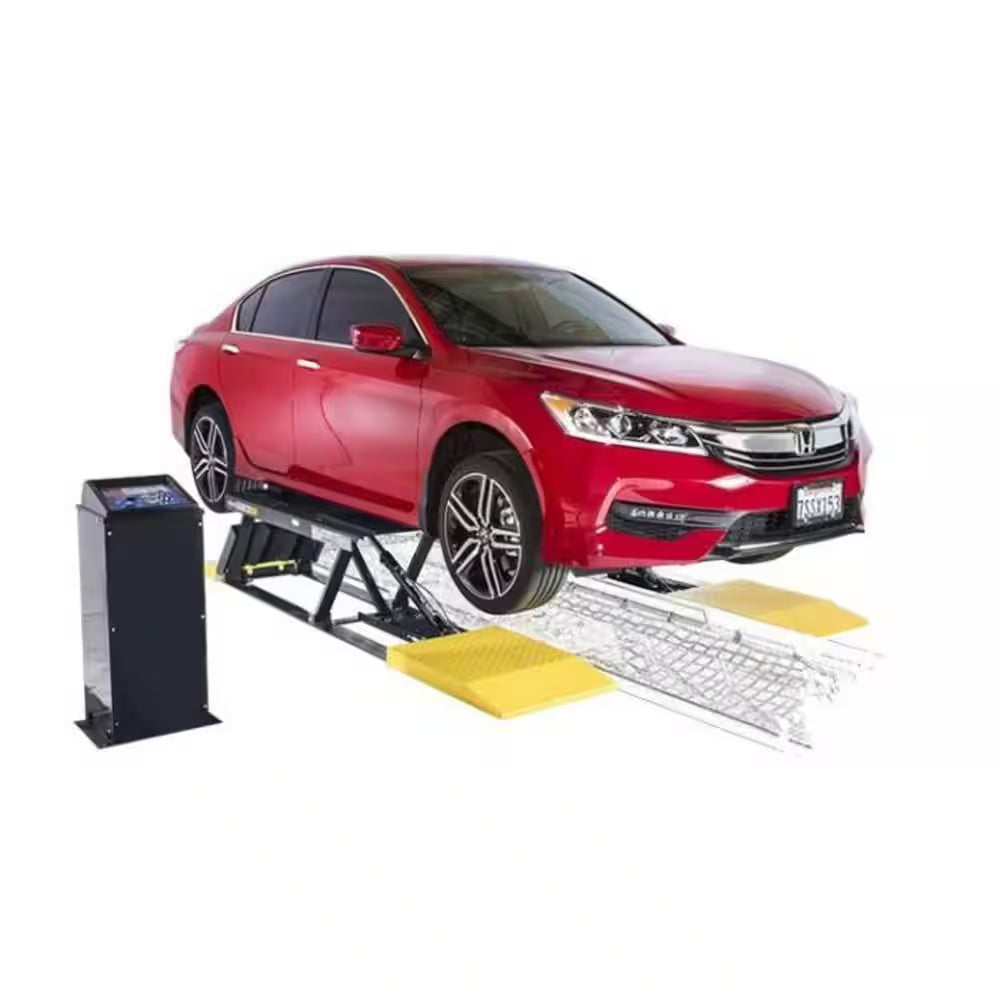 P-9000LT Pit-Style Low-Rise Scissor Car Lift 9000 Lbs. Capacity - Open-Center with 220V Power Unit Included