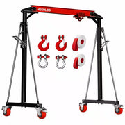2-Ton Portable Gantry Crane 7.74 Ft. Internal Width Adjustable Height with 2-Ton Manual Trolley for Hoist Applications