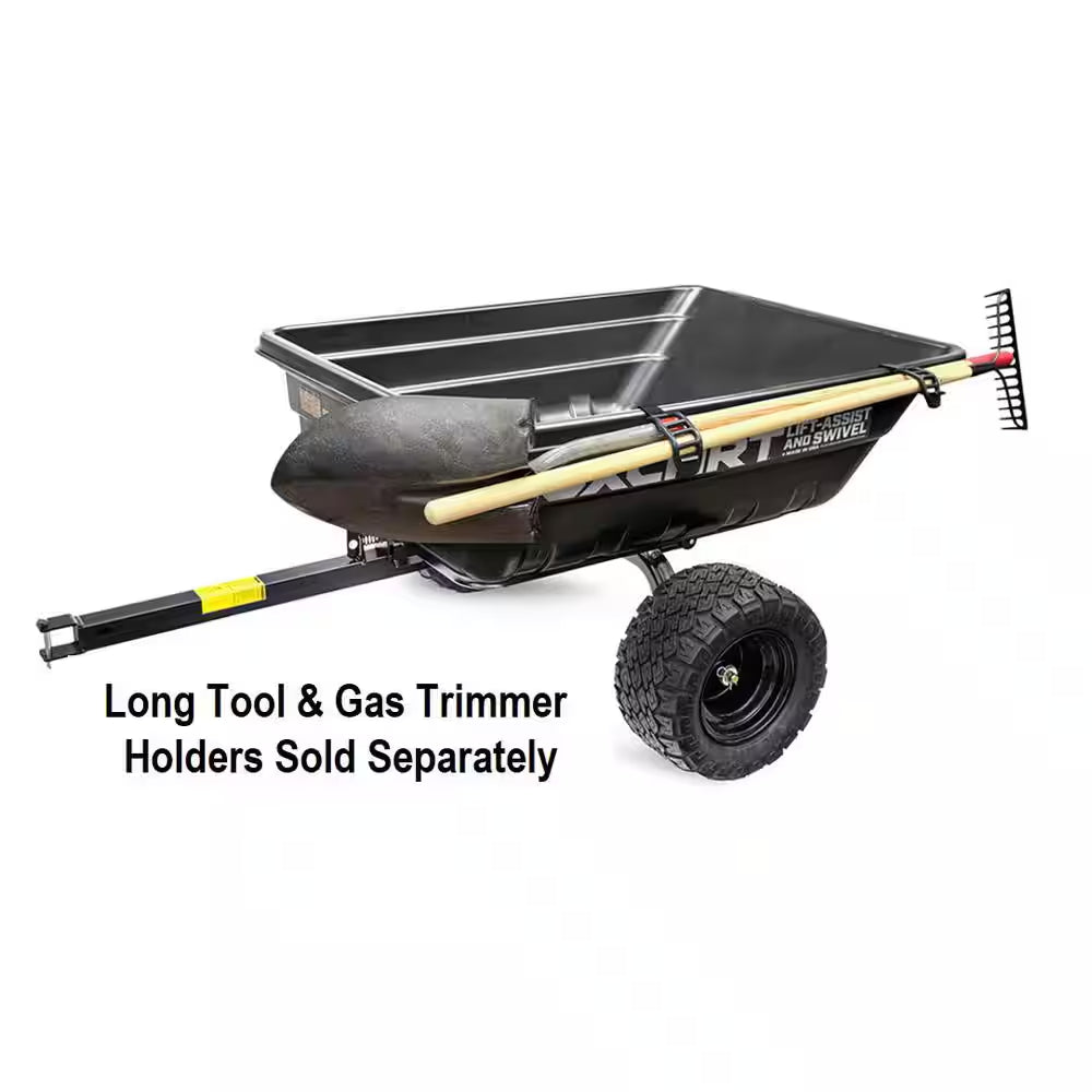 Stockman 15 Cu. Ft. to 17 Cu. Ft. Lift-Assist and Swivel Dump Cart with 18 In. Atv-Grade Run-Flat Tires