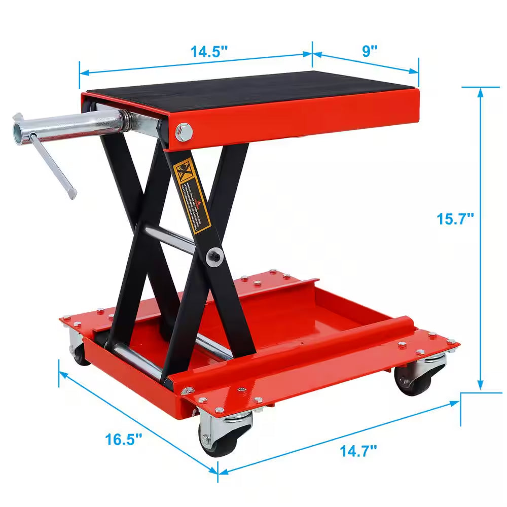 1100 Lb. Capacity Motorcycle Jack with Extra-Wide Top Platform