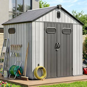 8X6 Ft Resin Outdoor Storage Shed with Lockable Door, Ventilated, Waterproof, Uv-Resistant , Coverage Area- 46 Sq.Ft.