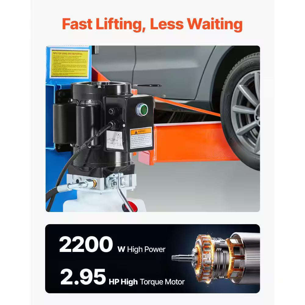 2-Post Lift Symmetric 2 Post Car Lift 12000 Lb. Capacity, 220V 2.95 HP Powerful Motor, for Sedan SUV Pickup