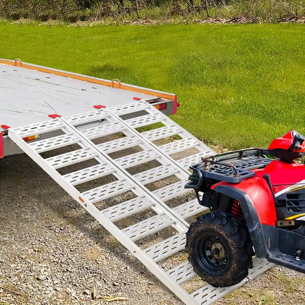 76 In. Aluminum ATV Ramps for Pickup Trucks, 1500 Lbs. Capacity, Tri-Fold Motorcycle Powersports Loading Ramps