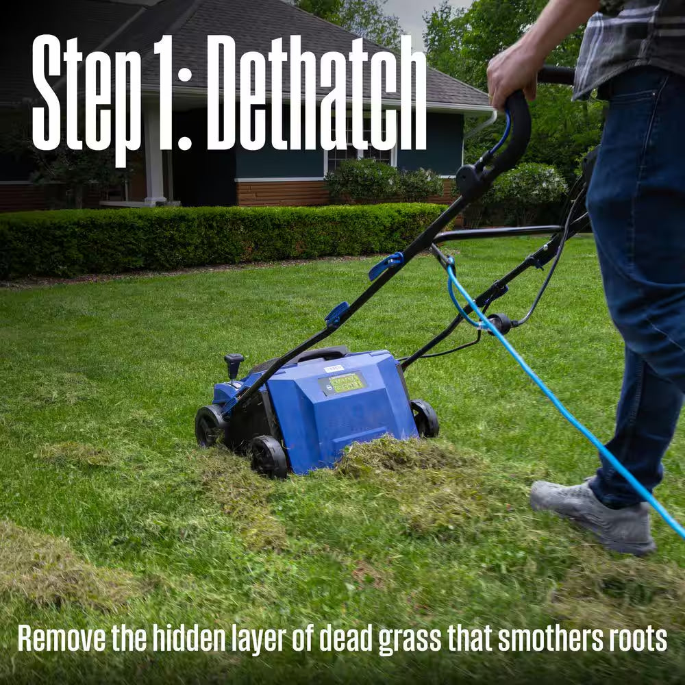 16 In. 15 Amp Corded Electric Dethatcher and Aerator with 14.5 Gal. Collection Bag
