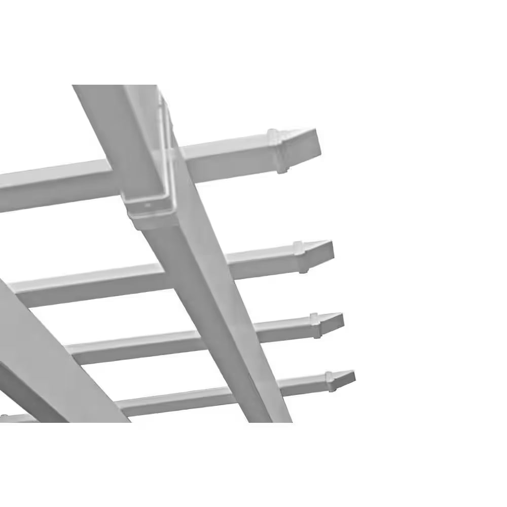 96"L X 96"W X 94"H Vinyl Alcove Corner Pergola, White, VA42034