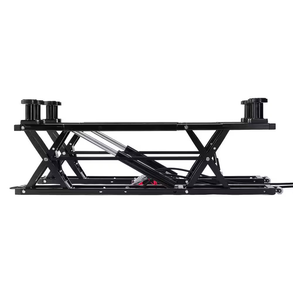 9000 Lbs. Portable Car Lift, Durable Steel Frame with 28 In. Max Height, 120-Volt Power Unit and Rubber Pads for Garage