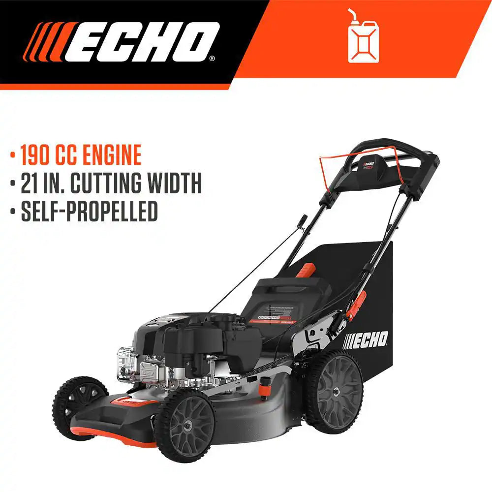 21 In. 190 Cc Briggs and Stratton Gas 3-In-1 Twin Blade RWD Self-Propelled Lawn Mower with Single Lever Deck Adjustment