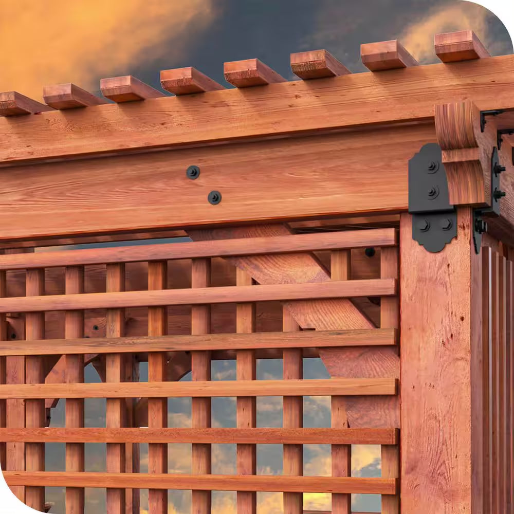 Pro Installed Meridian 32 Ft. X 16 Ft. Natural Heavy Timber 3-Tier Outdoor Patio Shade Pergola-Solid Roof Construction