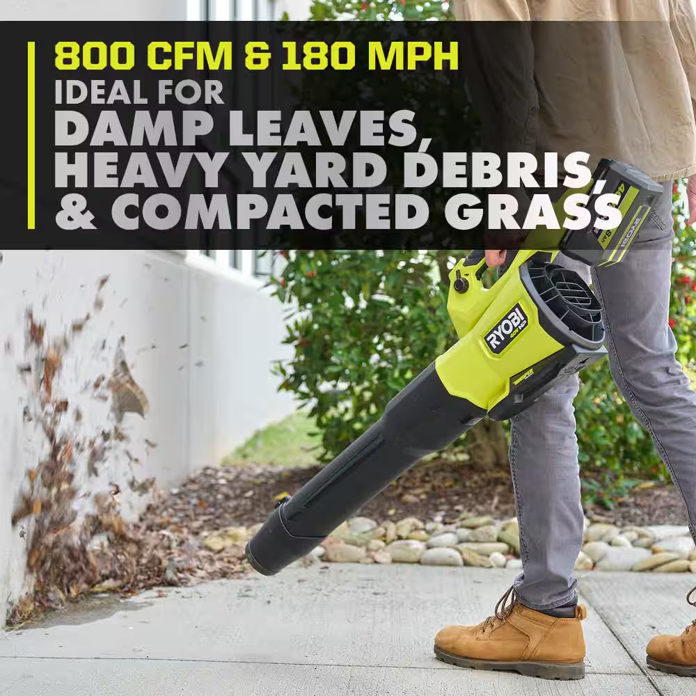 40V HP Brushless Whisper Series 180 MPH 800 CFM Cordless Battery Leaf Blower with 8.0 Ah Battery and Charger