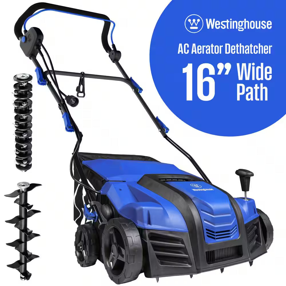 16 In. 15 Amp Corded Electric Dethatcher and Aerator with 14.5 Gal. Collection Bag