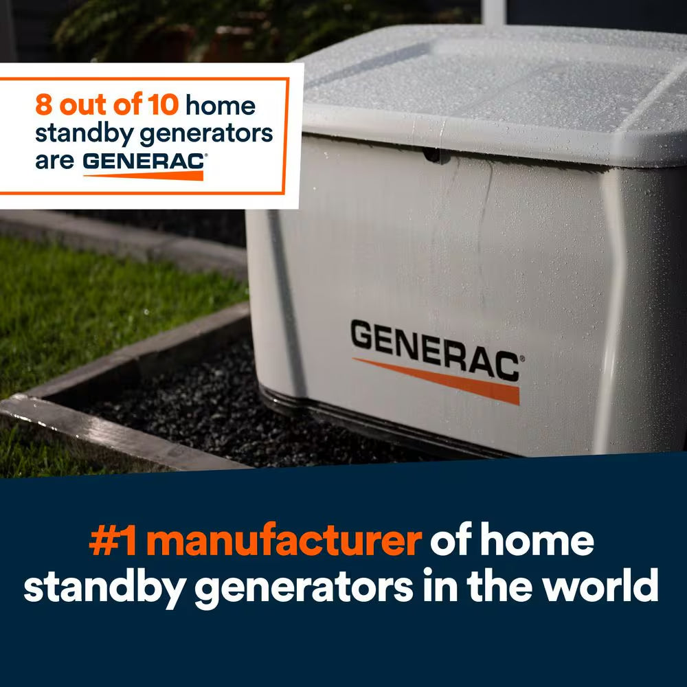 24Kw Air-Cooled Auto Start on Natural Gas or Propane Whole House Generator with Smart Mobile Monitoring