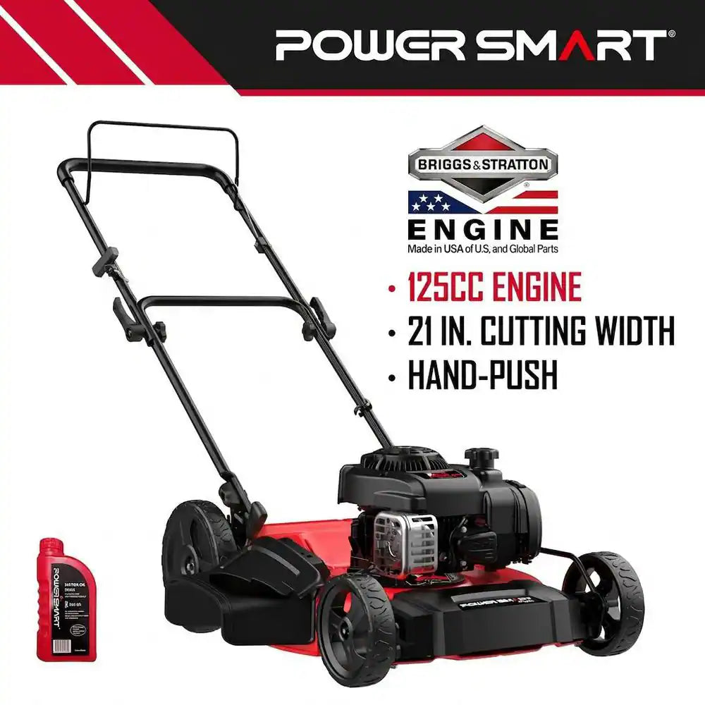 21 In. 2-In-1 125Cc Gas Push Mower, Briggs and Stratton Engine, Quick Start, 6-Position Height Adjustment