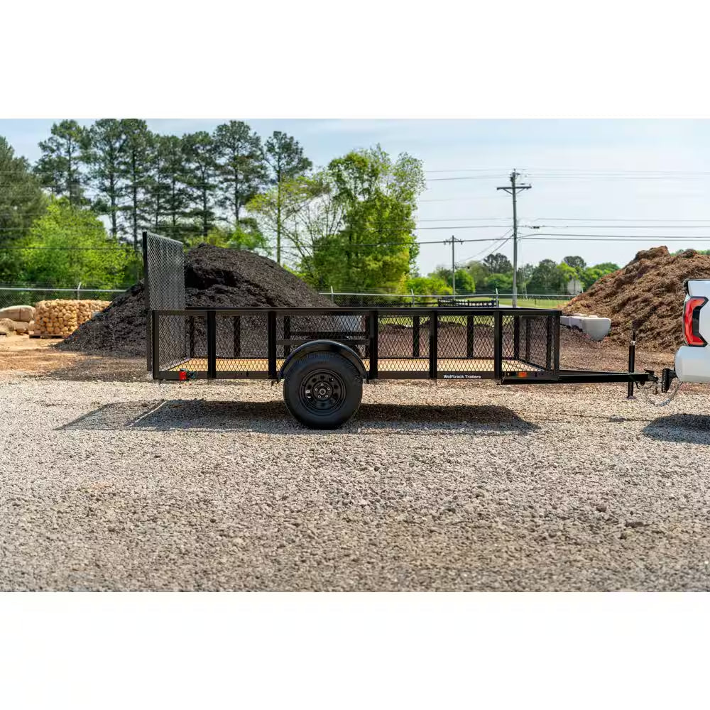 6 Ft. X 12 Ft. Utility Trailer with Mesh Sides and Wood Floor, 2,090 Lb. Payload Capacity