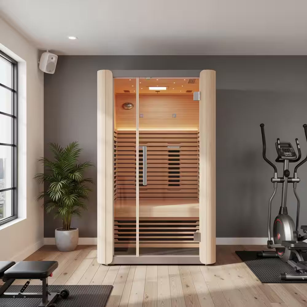 Full Spectrum 2-Person Infrared Indoor Sauna with Full Range Near, Mid, and Far Infrared Panels and Wifi Control
