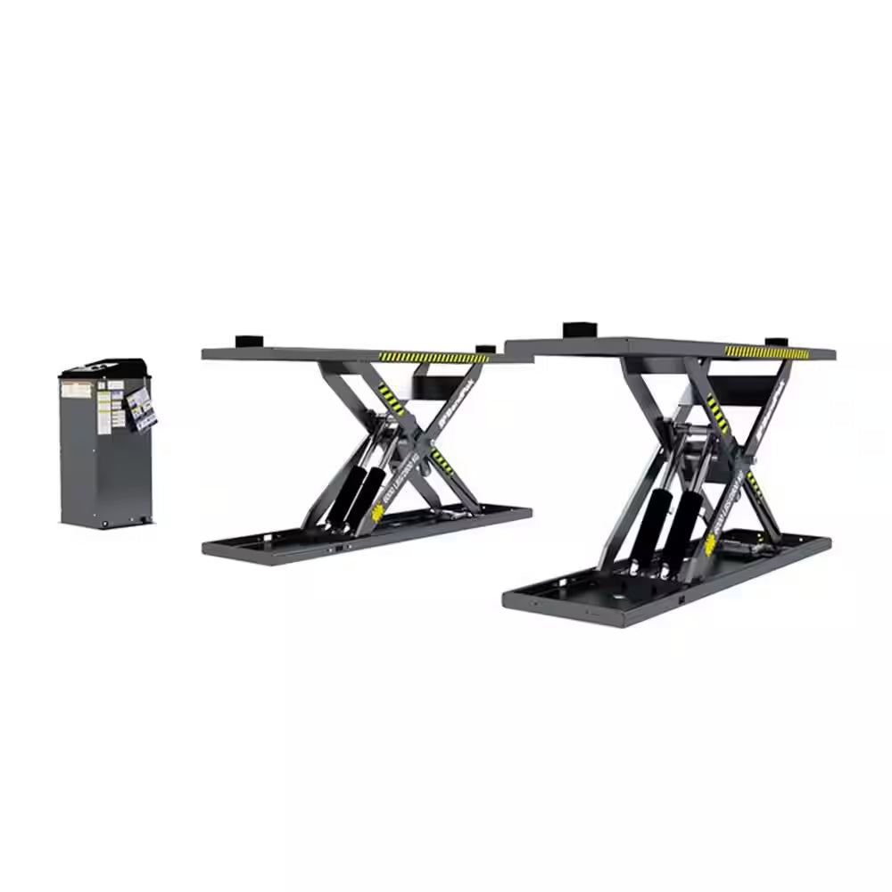 MDS-6EXF Mid-Rise Scissor Car Lift with 6000 Lb. Capacity, Open Center & Extended Platform, 208-230V, 60 Hz, 1-Phase