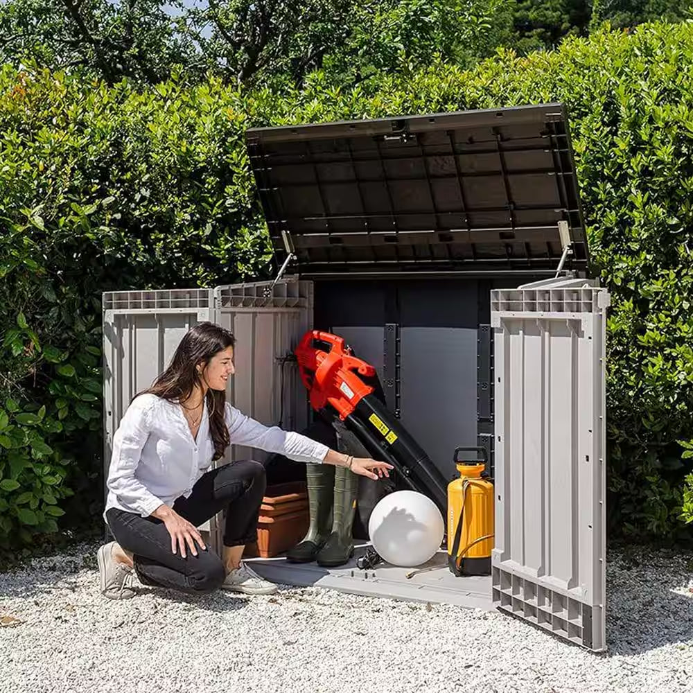 Stora Way plus XL 44 Cu. Ft. Taupe Grey/Anthracite All Weather Storage Shed