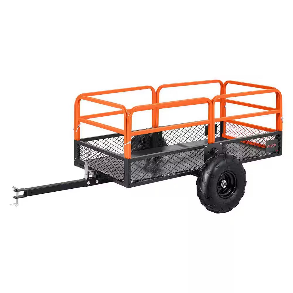 1500 Lbs. 15 Cu. Ft. Steel Havy-Duty ATV Trailer Dump Cart, Garden Cart Garden Utility Trailer with Removable Sides