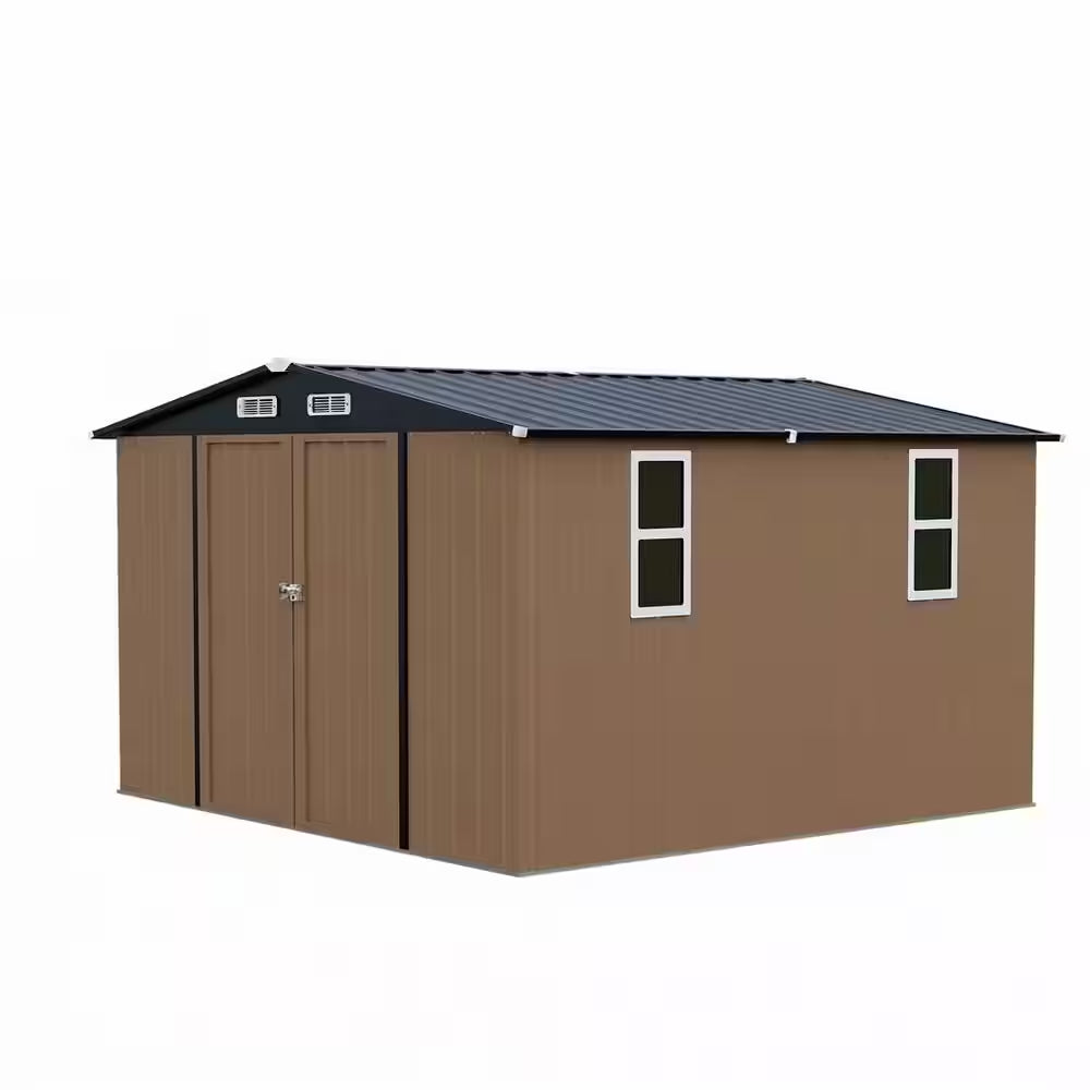 8 Ft. W X 6 Ft. D Metal Outdoor Storage Shed with Durable Double Doors (47 Sq Ft.)