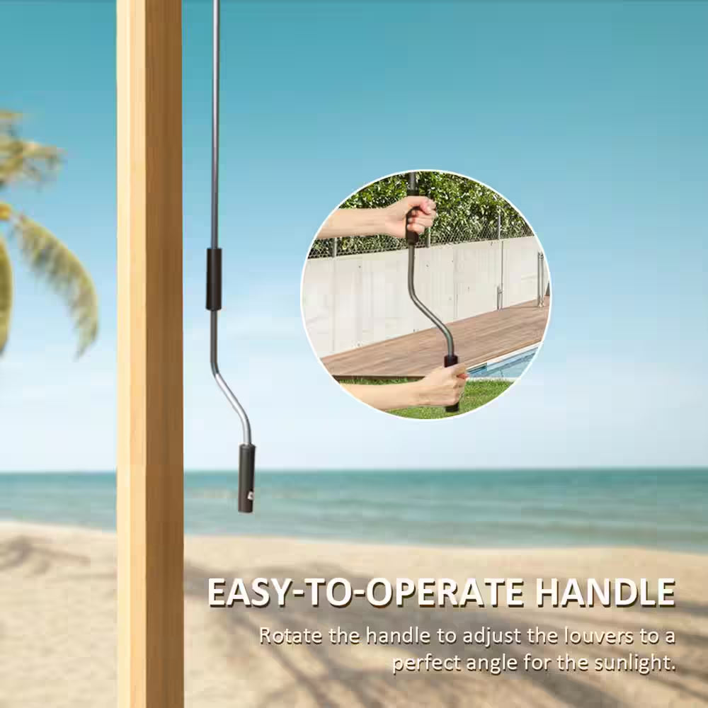 10 Ft. X 20 Ft. Outdoor Aluminum Pergola with Louvered Roof