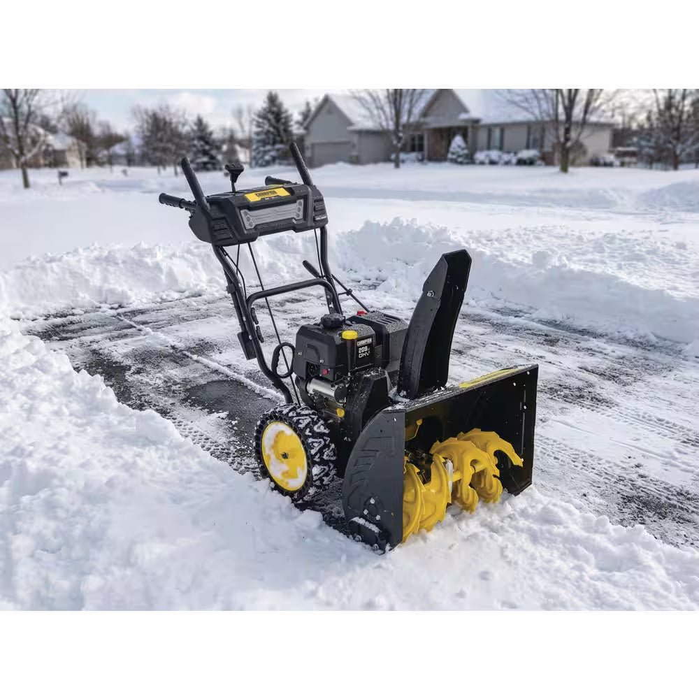 24 In. 209Cc Electric Start 2-Stage Self-Propelled Gas Snow Blower with EZ Turn, LED Headlight and Chute Control