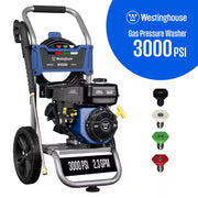 3000 PSI 2.3 GPM Gas Powered Axial Cam Pump Cold Water Pressure Washer with 4 Quick Connect Tips