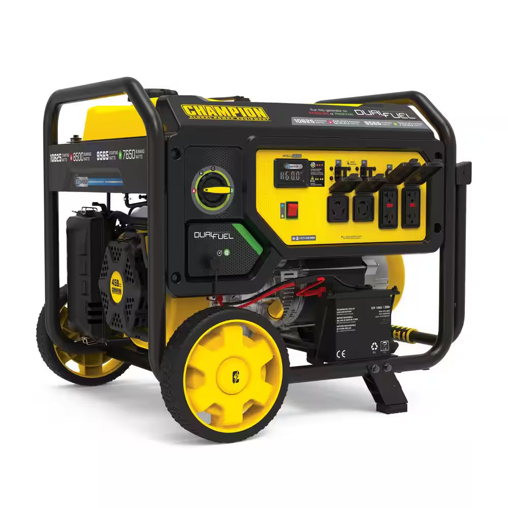 10,625/8500-Watt Electric Start Dual Fuel Portable Generator with Free 3-Year Warranty for Home Backup and Storm Prep