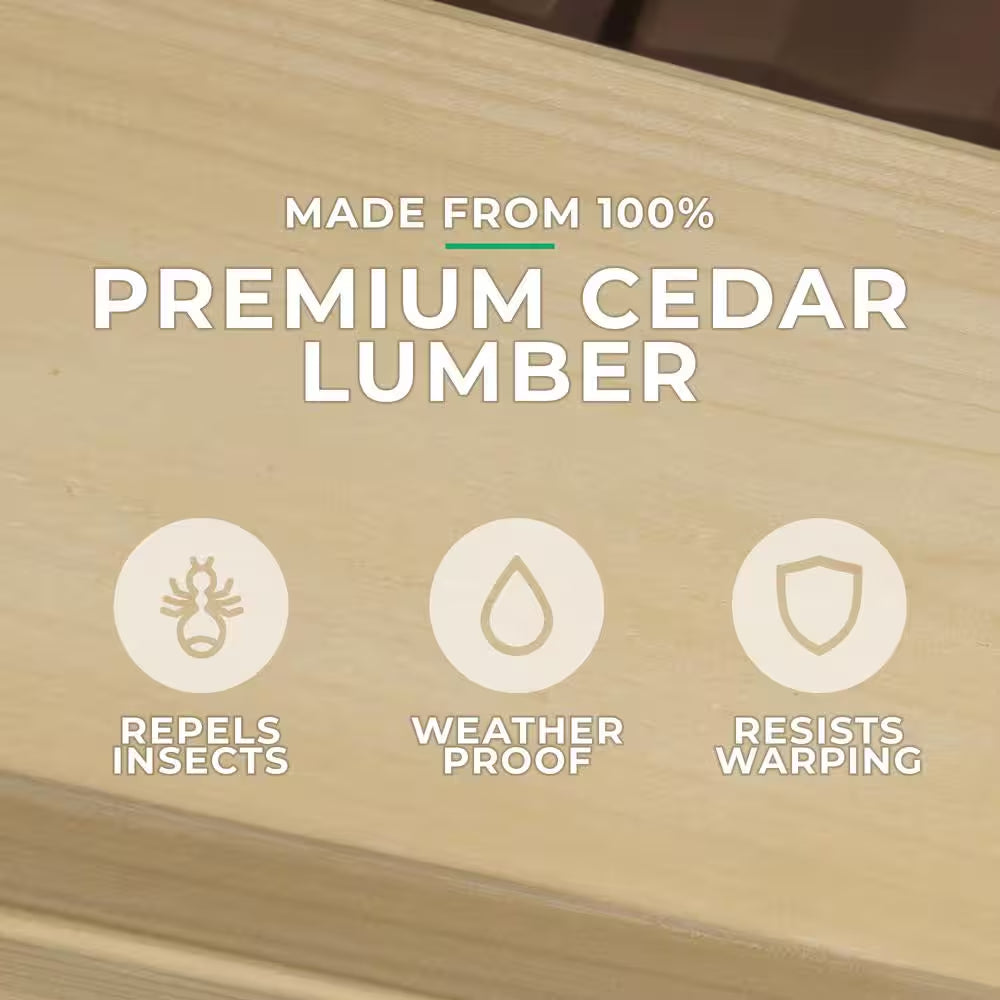 DIY Meridian 12 Ft. X 14 Ft. Cedar Wood Outdoor Patio Gazebo Kit with Hardtop Metal Roof - Permanent Covered Patio Shade