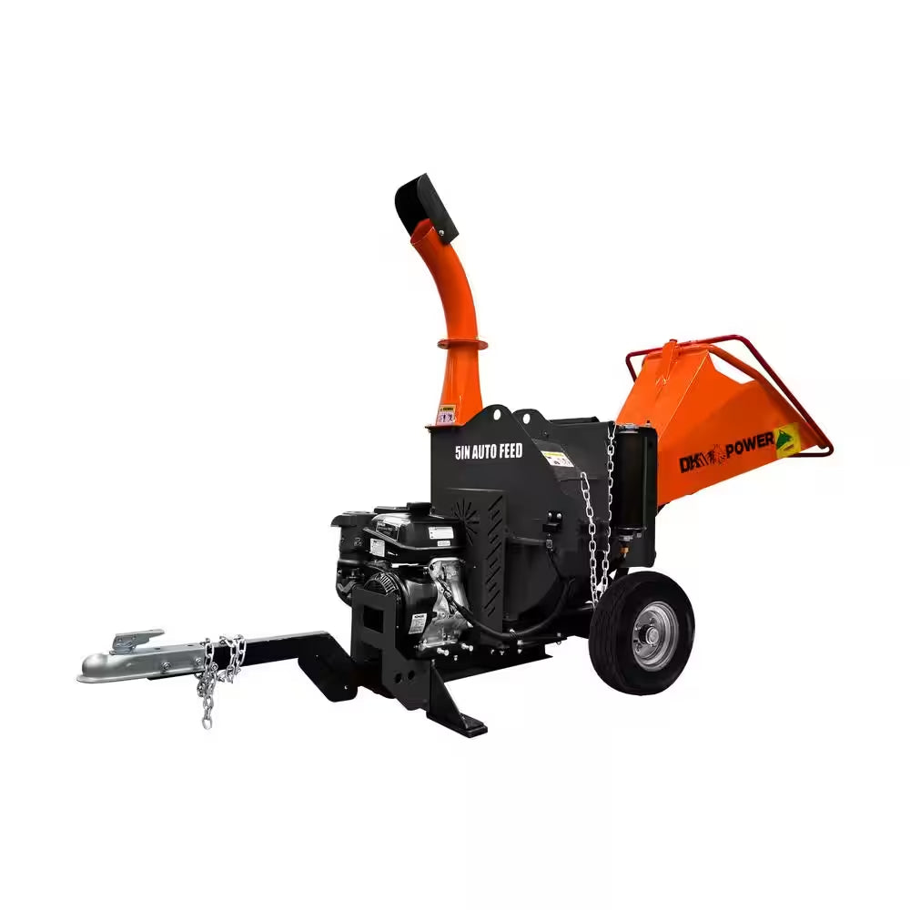 5 In. 14 HP Gas Powered Kohler Engine Chipper Shredder with Electric Start, Auto-Feed, and DOT Road Legal Tires