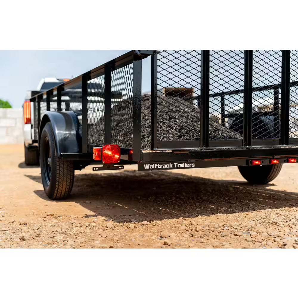 6 Ft. X 12 Ft. Utility Trailer with Mesh Sides and Wood Floor, 2,090 Lb. Payload Capacity
