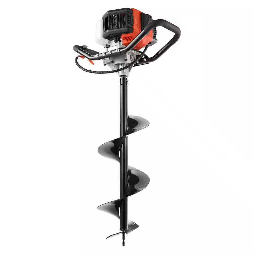 Post Hole Digger, 30 In. Long Alloy Steel Auger 52Cc 1450W Auger Post Hole Digger, Gas Powered Earth Digger
