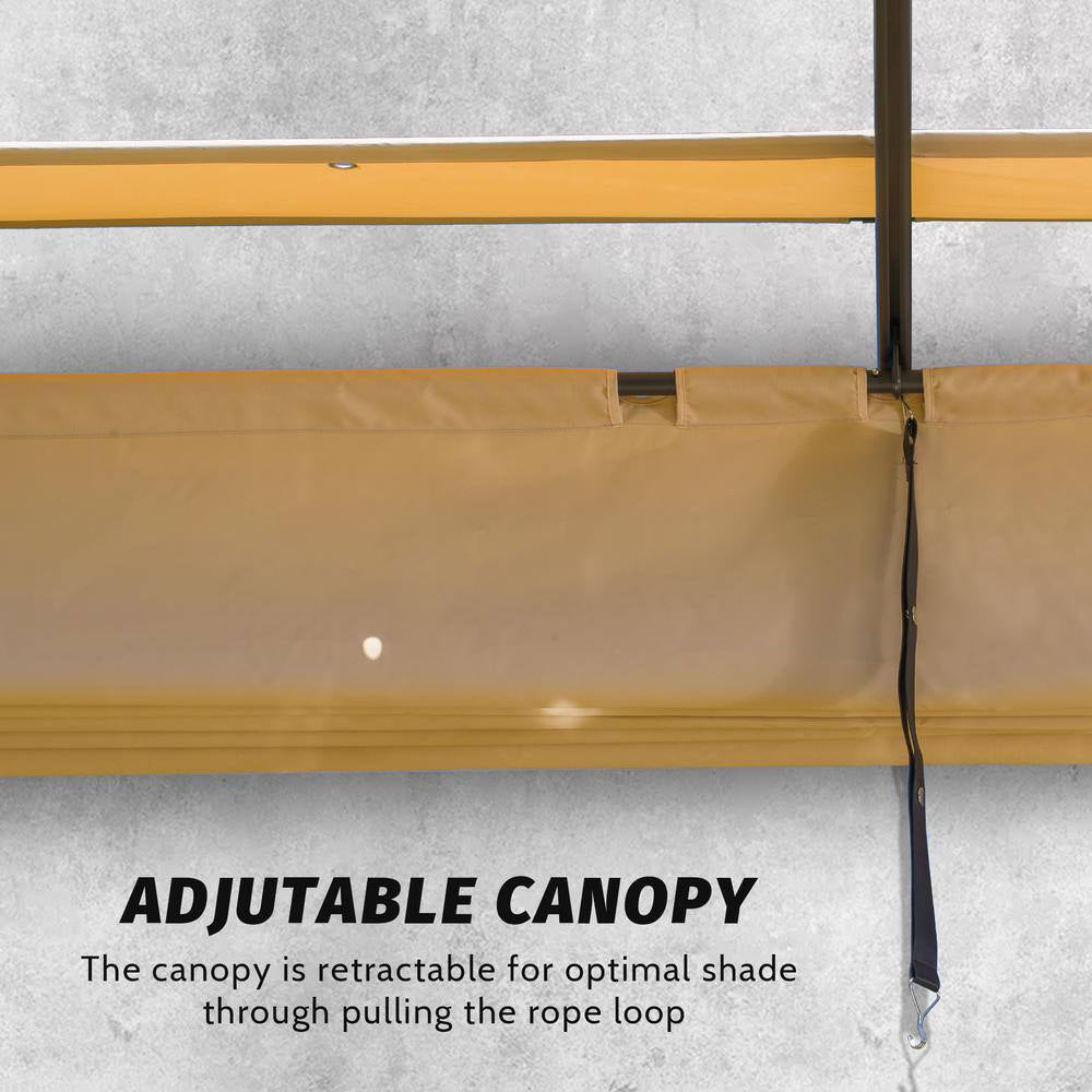 13 Ft. W X 9 Ft. D Aluminum Pergola with Weather-Resistant Retractable Canopy