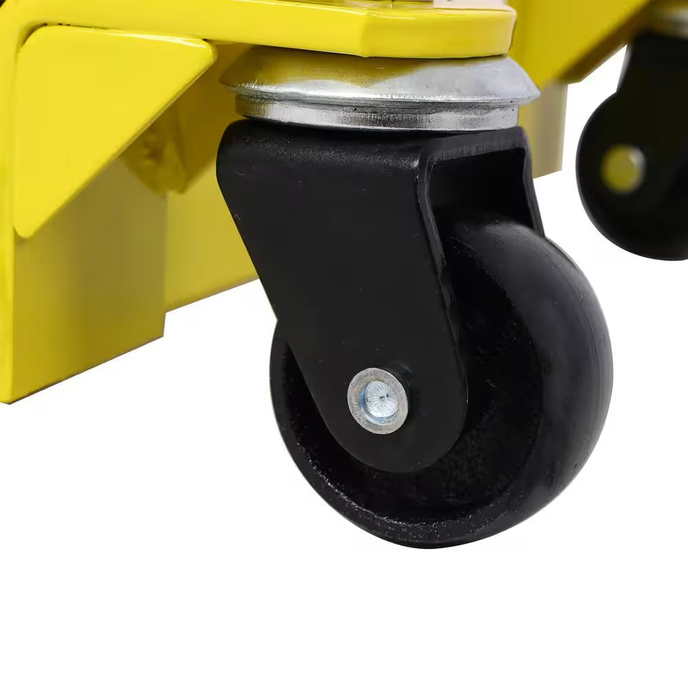 1500 Lbs Capacity Hydraulic Motorcycle Lift Jack in Yellow with Tie-Down