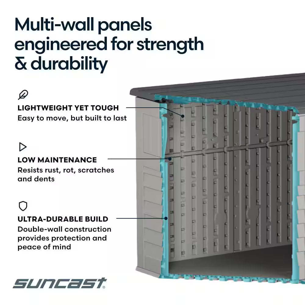 2 Ft. 8 In. X 4 Ft. 5 In. X 3 Ft. 9.5 In. Resin Horizontal Storage Shed