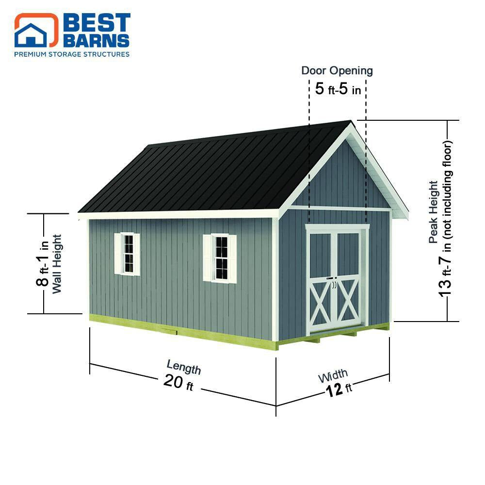 Planner'S Paradise 12 Ft. X 20 Ft. Wood Shed Kit with Space Savings Sliding Doors and Loft (240 Sq. Ft.)