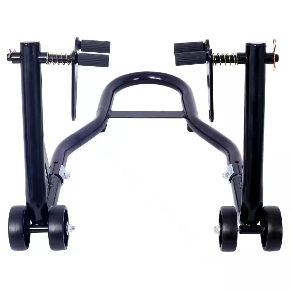 1000 Lbs Black Motorcycle Front & Rear Wheel Lift Stand, Adjustable Paddock Stands for Sport Bike Maintenance