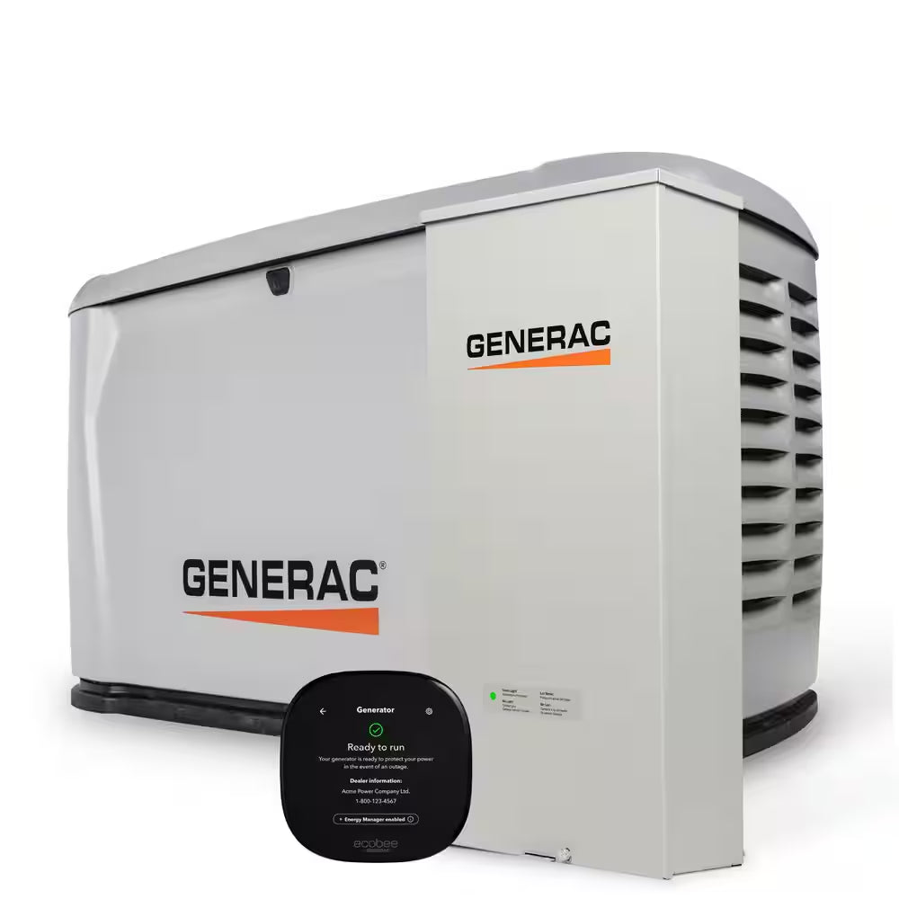 26Kw Air-Cooled Auto Start Natural Gas or Propane Whole House Generator and 200 Amp Transfer Switch W/ Smart Monitoring
