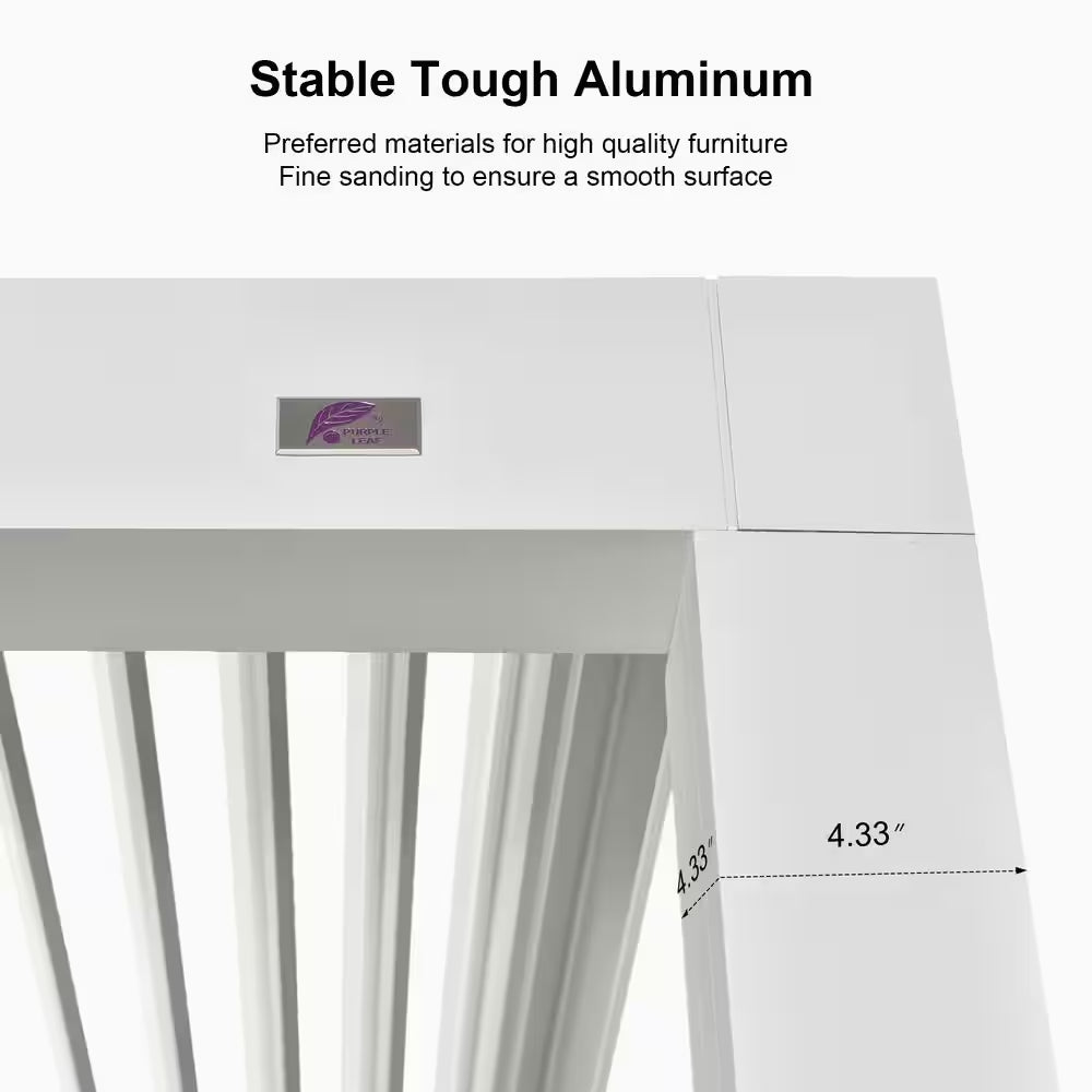 12 Ft. X 14 Ft. White Aluminum Frame Outdoor Hardtop Louvered Pergola with Adjustable Sunshade Roofs and In-Built Gutter
