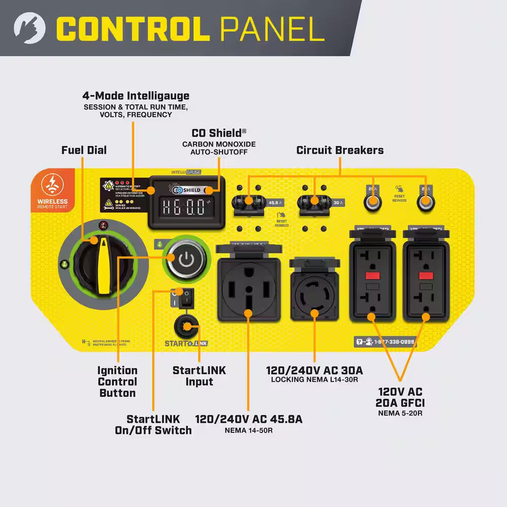 14,000/11,000-Watt Remote Start Tri Fuel Portable Generator W/ Free 3-Year Warranty for Home Backup and Storm Prep