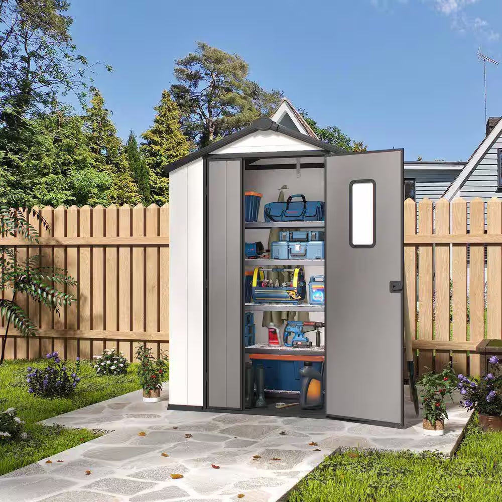 8 Ft. W X 8 Ft. D Outdoor Resin Garden Tool Storage Shed for Backyard (64 Sq. Ft.)