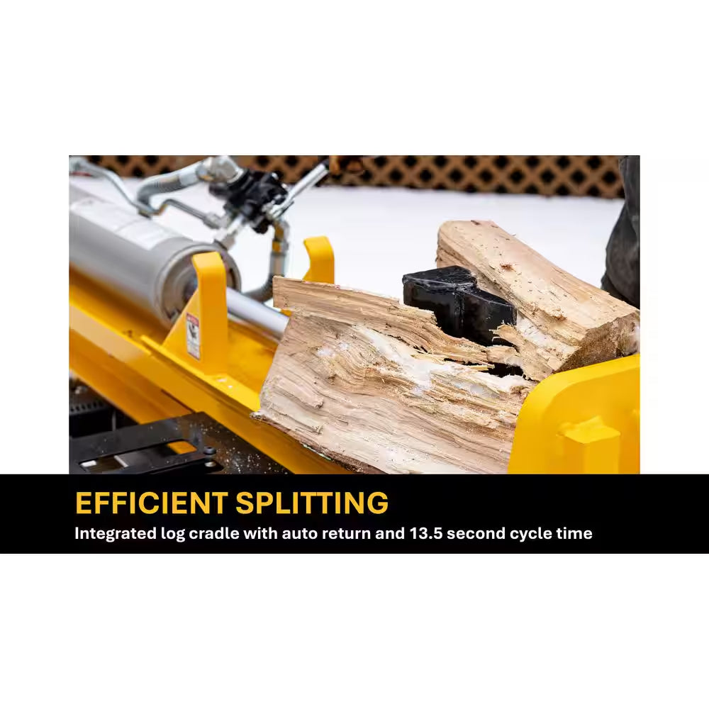 32 Ton 277Cc 9.5HP Kohler Engine Horizontal/Vertical Full Beam Hydraulic Log Splitter, Auto Return/Integrated Log Cradle