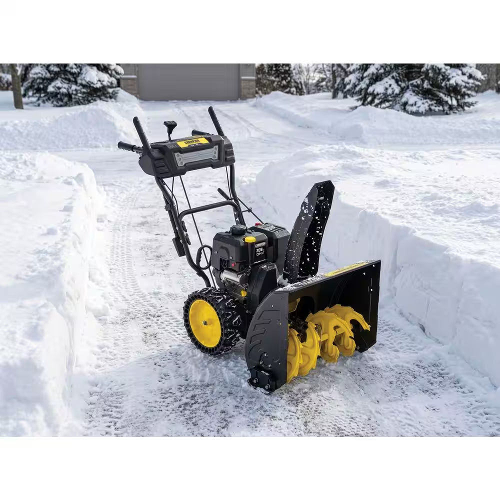 24 In. 209Cc Electric Start 2-Stage Self-Propelled Gas Snow Blower with EZ Turn, LED Headlight and Chute Control