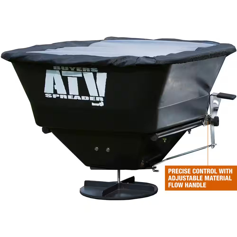 100 Lbs. Capacity ATV Mounted All Purpose Broadcast Spreader for Rock Salt, Feed, Seed and Fertilizer