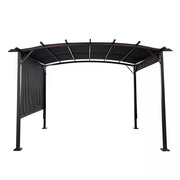 12 Ft. X 9 Ft. Gray Outdoor Gazebo with Retractable Shade Canopy, Steel Frame