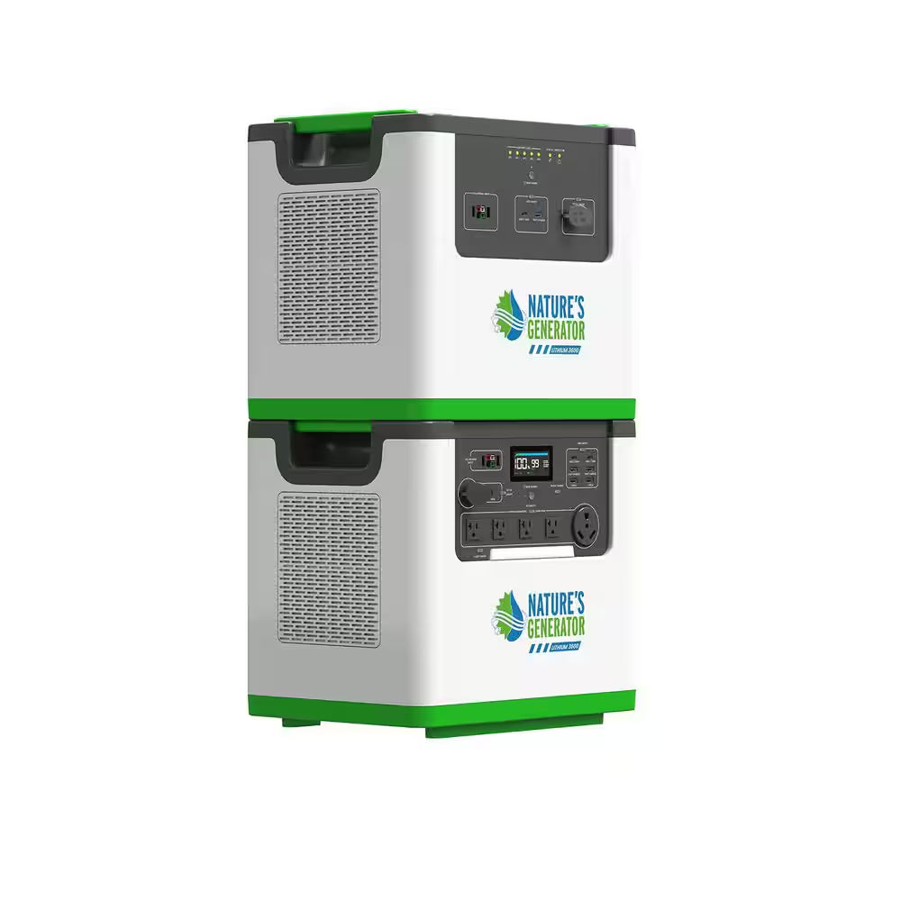 3600W Output/7200W Peak Push-Button Start 6144Wh Solar Generator Kit, for Home Emergency Backup, RV and Off-Grid Use