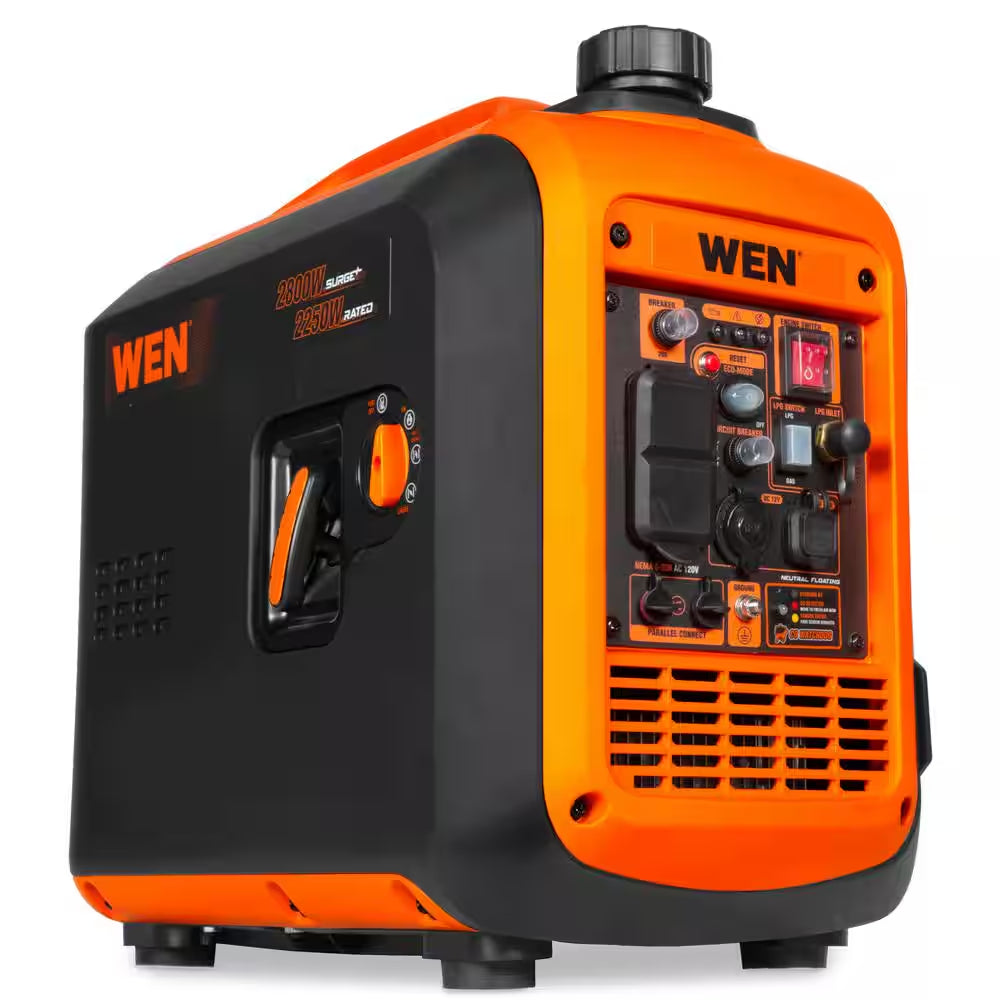 2800/2250-Watt Dual Fuel Inverter Recoil Start Generator, Quiet, Portable, Lightweight W/ Fuel Shut off and CO Watchdog