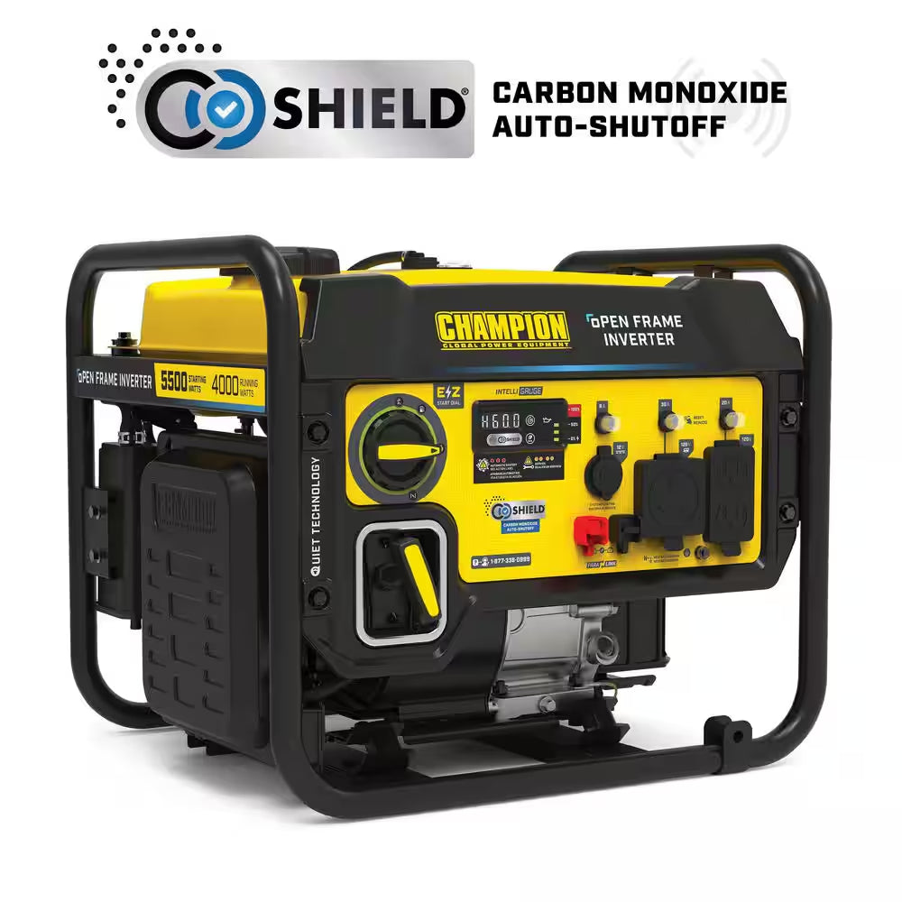 5500/4000-Watt Recoil Start Gas Open Frame Inverter Generator, Free 3-Year Warranty for RV and Home (CARB)