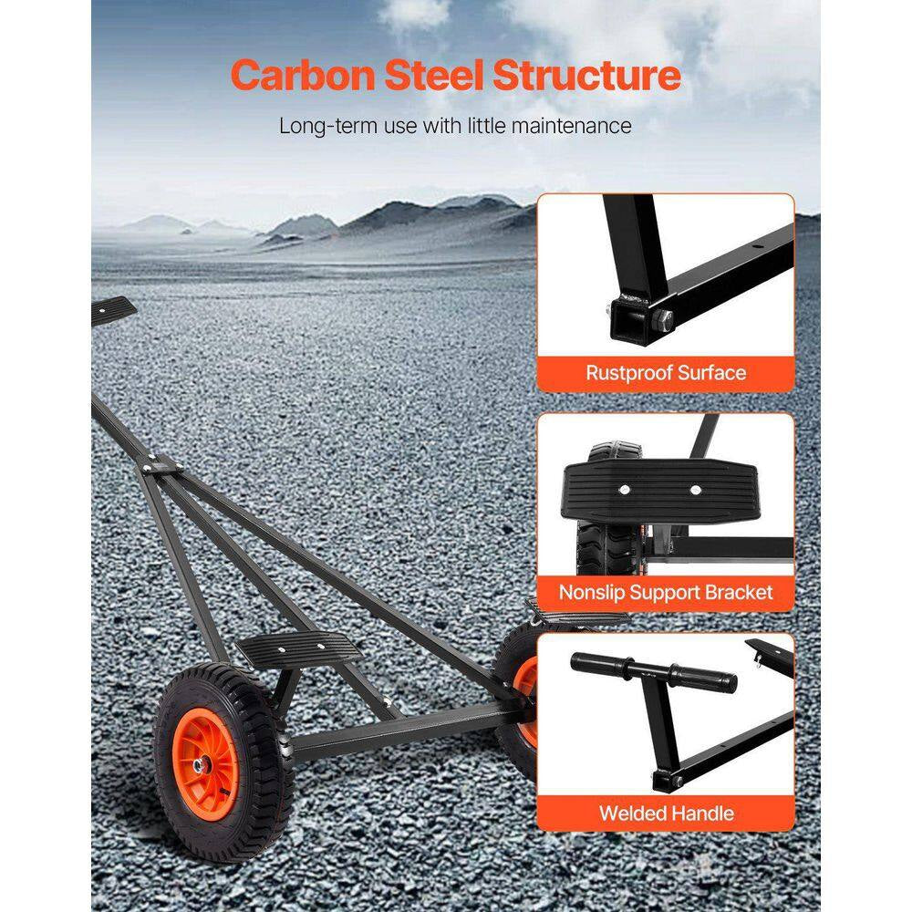 420Lbs Boat Trailer Dolly Mover Adjustable Length with 15.7 In. Pneumatic Tires