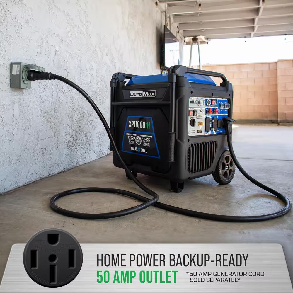 11,000 Watt Remote Start Portable Dual Fuel Home Backup Inverter Generator W/Co Alert