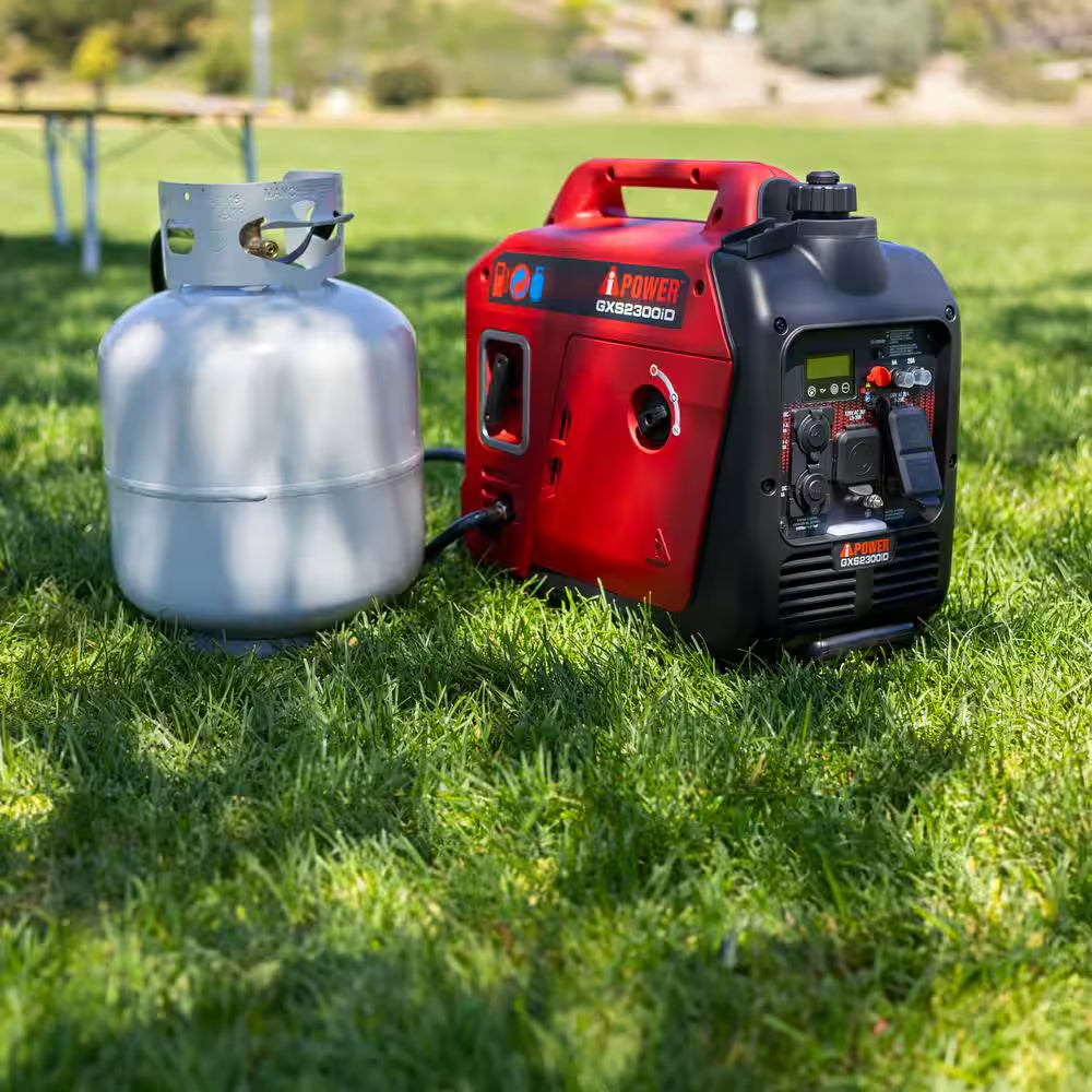 2300-Watt Recoil Start Gas Propane Powered Ultra Light-Weight Inverter Generator 80Cc OHV Engine and CO Sensor Shutdown