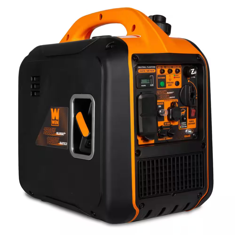 2500-Watt Recoil Start Gas-Powered Inverter Generator, Quiet, Portable, and Lightweight with Fuel Shut Off, CO Watchdog